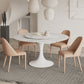 Modern Round Dinette Set 1/3/4/5/7 Pieces Dining Table Set with White Sintered Stone Top 5 Pieces: Table, 4 Chairs Clearhalo 'Dining Room Sets' 'Dining Tables & Seating' 'dining_room_set' 'furn' 'furn_dining_room_set' 'Furniture' 'furniture_dining_room_set' 'Kitchen & Dining Furniture' 4808457