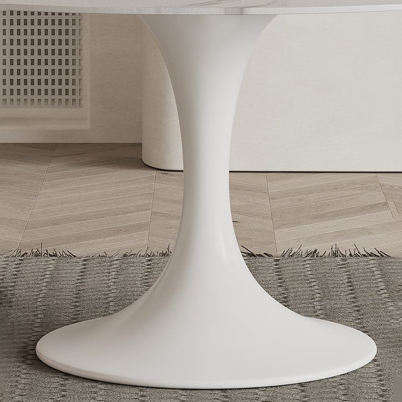 Modern Round Dinette Set 1/3/4/5/7 Pieces Dining Table Set with White Sintered Stone Top Clearhalo 'Dining Room Sets' 'Dining Tables & Seating' 'dining_room_set' 'furn' 'furn_dining_room_set' 'Furniture' 'furniture_dining_room_set' 'Kitchen & Dining Furniture' 4808463