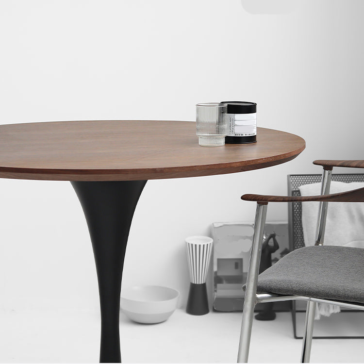 Modern Style Round Table Wooden Dining Table with Pedestal Base for Kitchen Clearhalo 'Bar Furniture' 'Bar Tables' 'bar_tables' 'Dining Tables & Seating' 'Dining Tables' 'dining_table' 'furn' 'furn_bar_tables' 'Furniture' 'furniture_dining_table' 'Kitchen & Dining Furniture' 'kitchen' 'kitchen_dining_table' 4808491
