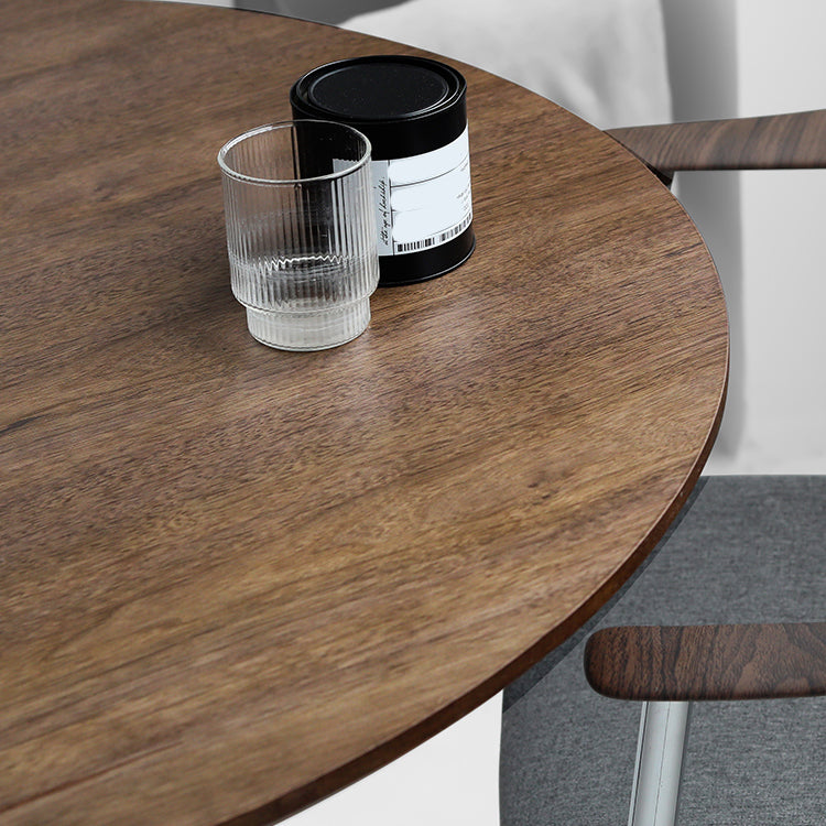 Modern Style Round Table Wooden Dining Table with Pedestal Base for Kitchen Clearhalo 'Bar Furniture' 'Bar Tables' 'bar_tables' 'Dining Tables & Seating' 'Dining Tables' 'dining_table' 'furn' 'furn_bar_tables' 'Furniture' 'furniture_dining_table' 'Kitchen & Dining Furniture' 'kitchen' 'kitchen_dining_table' 4808492