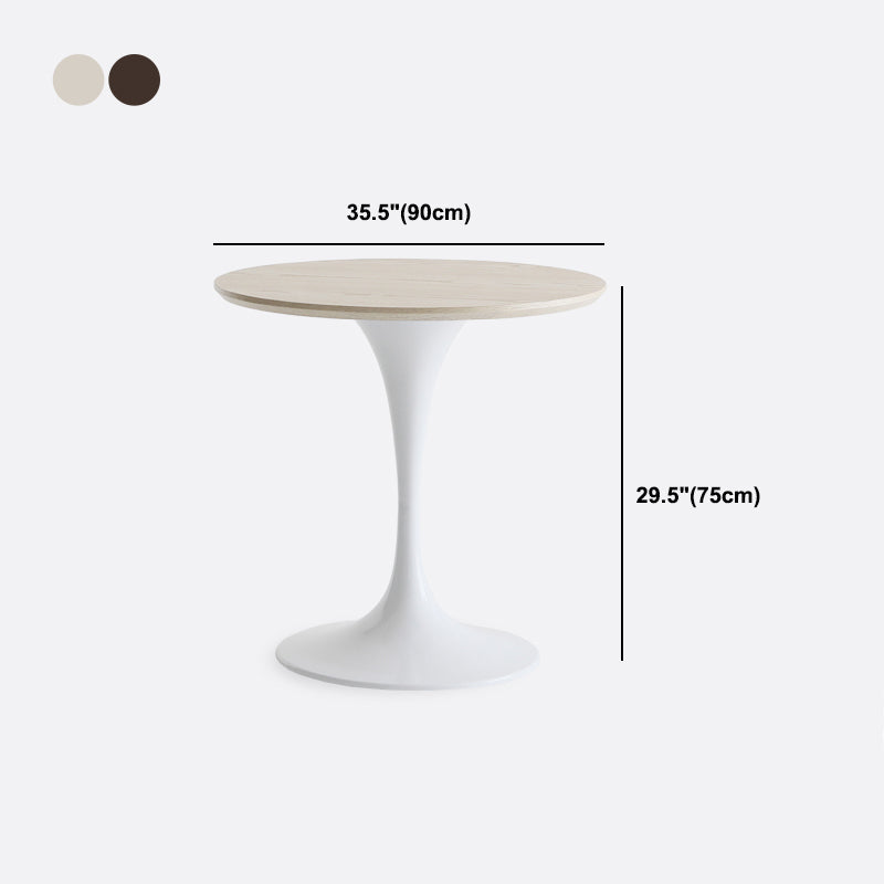 Modern Style Round Table Wooden Dining Table with Pedestal Base for Kitchen Clearhalo 'Bar Furniture' 'Bar Tables' 'bar_tables' 'Dining Tables & Seating' 'Dining Tables' 'dining_table' 'furn' 'furn_bar_tables' 'Furniture' 'furniture_dining_table' 'Kitchen & Dining Furniture' 'kitchen' 'kitchen_dining_table' 4808497