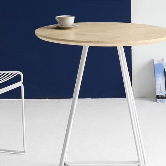 Modern Round Dining Table Wooden Dining Table with Metal Base for Kitchen Clearhalo 'Bar Furniture' 'Bar Tables' 'bar_tables' 'Dining Tables & Seating' 'Dining Tables' 'dining_table' 'furn' 'furn_bar_tables' 'Furniture' 'furniture_dining_table' 'Kitchen & Dining Furniture' 'kitchen' 'kitchen_dining_table' 4808506