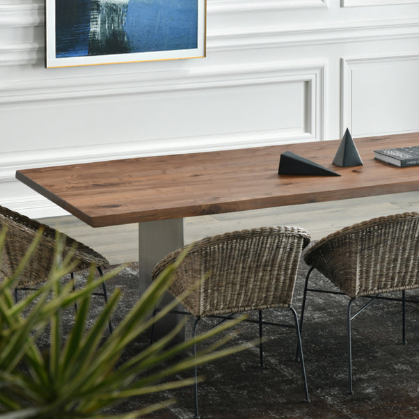 Rectangle Kitchen Dining Table Solid Wood Table Luxury with Double Pedestal Base Clearhalo 'Dining Tables & Seating' 'Dining Tables' 'dining_table' 'furn' 'furn_dining_table' 'Furniture' 'furniture_dining_table' 'Kitchen & Dining Furniture' 'kitchen' 'kitchen_dining_table' 4808523