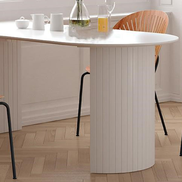 Free Form White Dining Table Solid Wood Table Contemporary with Double Pedestal Clearhalo 'Dining Tables & Seating' 'Dining Tables' 'dining_table' 'furn' 'furn_dining_table' 'Furniture' 'furniture_dining_table' 'Kitchen & Dining Furniture' 'kitchen' 'kitchen_dining_table' 4808558