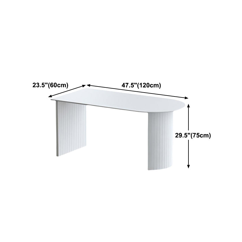 Free Form White Dining Table Solid Wood Table Contemporary with Double Pedestal Clearhalo 'Dining Tables & Seating' 'Dining Tables' 'dining_table' 'furn' 'furn_dining_table' 'Furniture' 'furniture_dining_table' 'Kitchen & Dining Furniture' 'kitchen' 'kitchen_dining_table' 4808561