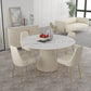 Round Sintered Stone Dining Table Traditional Luxury Table for Home White 47.2"L x 47.2"W x 29.5"H Without Chairs Clearhalo 'Dining Tables & Seating' 'Dining Tables' 'dining_table' 'furn' 'furn_dining_table' 'Furniture' 'furniture_dining_table' 'Kitchen & Dining Furniture' 'kitchen' 'kitchen_dining_table' 4808567