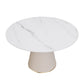 Round Sintered Stone Dining Table Traditional Luxury Table for Home White 43.3"L x 43.3"W x 29.5"H Without Chairs Clearhalo 'Dining Tables & Seating' 'Dining Tables' 'dining_table' 'furn' 'furn_dining_table' 'Furniture' 'furniture_dining_table' 'Kitchen & Dining Furniture' 'kitchen' 'kitchen_dining_table' 4808571