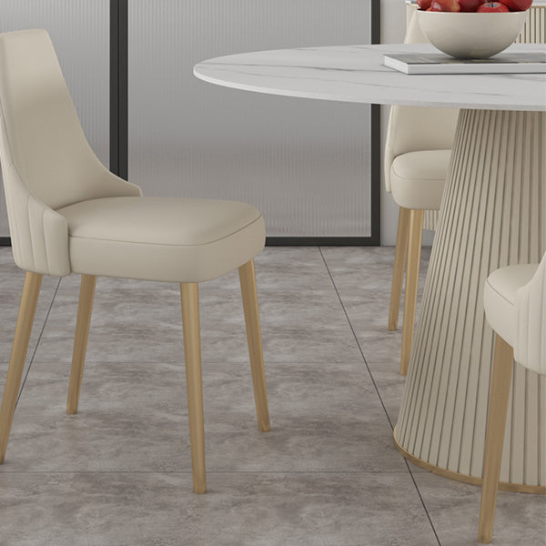 Round Sintered Stone Dining Table Traditional Luxury Table for Home Clearhalo 'Dining Tables & Seating' 'Dining Tables' 'dining_table' 'furn' 'furn_dining_table' 'Furniture' 'furniture_dining_table' 'Kitchen & Dining Furniture' 'kitchen' 'kitchen_dining_table' 4808574