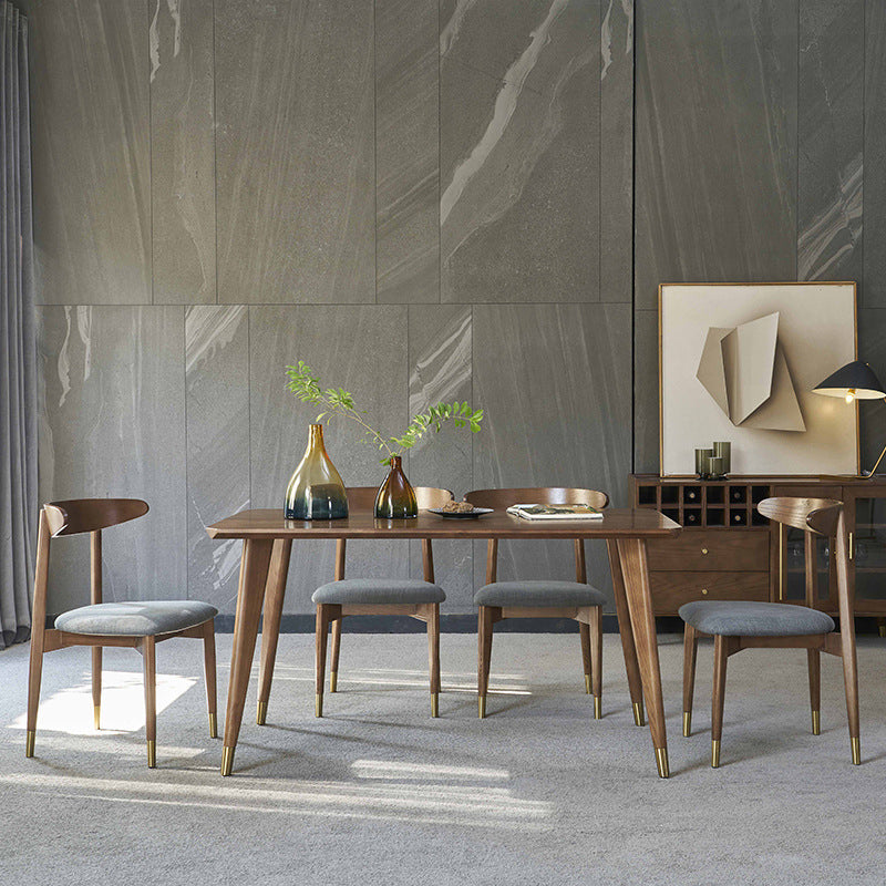 Solid Wood Traditional Luxury Rectangle Indoor Table Ash Wood Table with 4 Legs Brown 47.2"L x 27.6"W x 29.5"H Without Chairs Clearhalo 'Dining Tables & Seating' 'Dining Tables' 'dining_table' 'furn' 'furn_dining_table' 'Furniture' 'furniture_dining_table' 'Kitchen & Dining Furniture' 'kitchen' 'kitchen_dining_table' 4808583