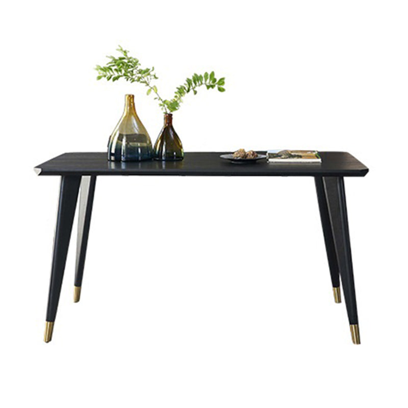 Solid Wood Traditional Luxury Rectangle Indoor Table Ash Wood Table with 4 Legs Black 63"L x 31.5"W x 29.5"H Without Chairs Clearhalo 'Dining Tables & Seating' 'Dining Tables' 'dining_table' 'furn' 'furn_dining_table' 'Furniture' 'furniture_dining_table' 'Kitchen & Dining Furniture' 'kitchen' 'kitchen_dining_table' 4808585