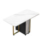 Contemporary Style Dining Table Folding Dining Site Table,59"L x 29.5"W x 29.5"H Slate Black Without Chairs Clearhalo 'Dining Tables & Seating' 'Dining Tables' 'dining_table' 'furn' 'furn_dining_table' 'Furniture' 'furniture_dining_table' 'Kitchen & Dining Furniture' 'kitchen' 'kitchen_dining_table' 4808613