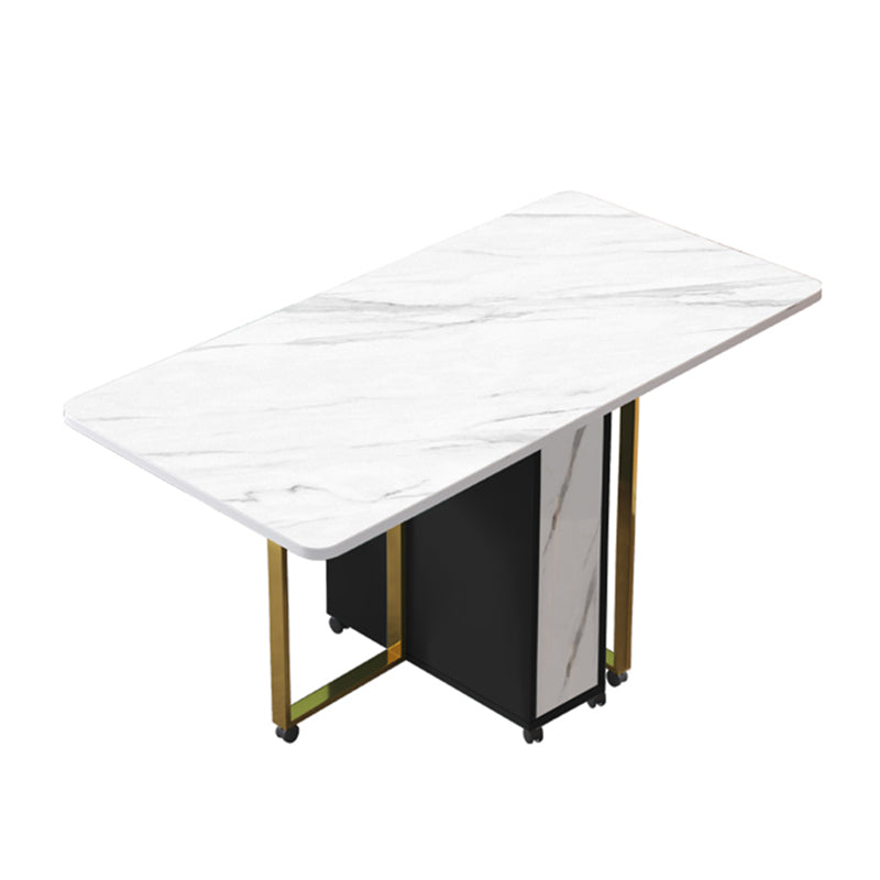Contemporary Style Dining Table Folding Dining Site Table,59"L x 29.5"W x 29.5"H Slate Black Without Chairs Clearhalo 'Dining Tables & Seating' 'Dining Tables' 'dining_table' 'furn' 'furn_dining_table' 'Furniture' 'furniture_dining_table' 'Kitchen & Dining Furniture' 'kitchen' 'kitchen_dining_table' 4808613