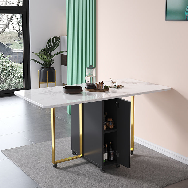 Contemporary Style Dining Table Folding Dining Site Table,59"L x 29.5"W x 29.5"H Clearhalo 'Dining Tables & Seating' 'Dining Tables' 'dining_table' 'furn' 'furn_dining_table' 'Furniture' 'furniture_dining_table' 'Kitchen & Dining Furniture' 'kitchen' 'kitchen_dining_table' 4808614