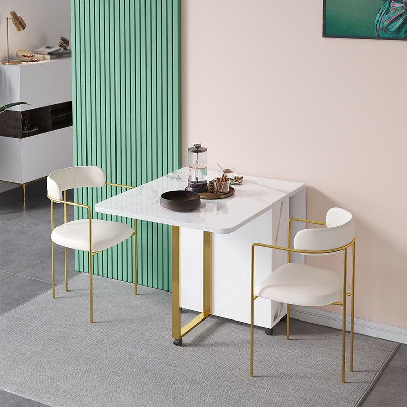 Contemporary Style Dining Table Folding Dining Site Table,59"L x 29.5"W x 29.5"H Clearhalo 'Dining Tables & Seating' 'Dining Tables' 'dining_table' 'furn' 'furn_dining_table' 'Furniture' 'furniture_dining_table' 'Kitchen & Dining Furniture' 'kitchen' 'kitchen_dining_table' 4808616