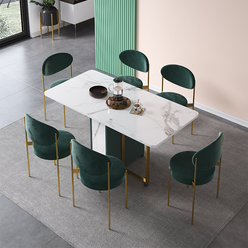 Contemporary Style Dining Table Folding Dining Site Table,59"L x 29.5"W x 29.5"H Slate Green Without Chairs Clearhalo 'Dining Tables & Seating' 'Dining Tables' 'dining_table' 'furn' 'furn_dining_table' 'Furniture' 'furniture_dining_table' 'Kitchen & Dining Furniture' 'kitchen' 'kitchen_dining_table' 4808617