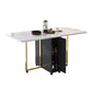 Contemporary Style Dining Table Folding Dining Site Table,59"L x 29.5"W x 29.5"H Clearhalo 'Dining Tables & Seating' 'Dining Tables' 'dining_table' 'furn' 'furn_dining_table' 'Furniture' 'furniture_dining_table' 'Kitchen & Dining Furniture' 'kitchen' 'kitchen_dining_table' 4808618