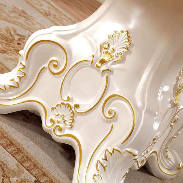 Solid Wood Victorian Round Dining Table Faux Marble Top Table with Pedestal Clearhalo 'Dining Tables & Seating' 'Dining Tables' 'dining_table' 'furn' 'furn_dining_table' 'Furniture' 'furniture_dining_table' 'Kitchen & Dining Furniture' 'kitchen' 'kitchen_dining_table' 4808644