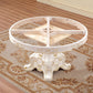 Oak Wood Victorian Round Table Faux Marble Top Dining Table with Pedestal Base Clearhalo 'Dining Tables & Seating' 'Dining Tables' 'dining_table' 'furn' 'furn_dining_table' 'Furniture' 'furniture_dining_table' 'Kitchen & Dining Furniture' 'kitchen' 'kitchen_dining_table' 4808689