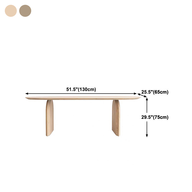Modern Solid Wood Table for Restaurant Oval Dining Table with Double Pedestal Clearhalo 'Dining Tables & Seating' 'Dining Tables' 'dining_table' 'furn' 'furn_dining_table' 'Furniture' 'furniture_dining_table' 'Kitchen & Dining Furniture' 'kitchen' 'kitchen_dining_table' 4808707
