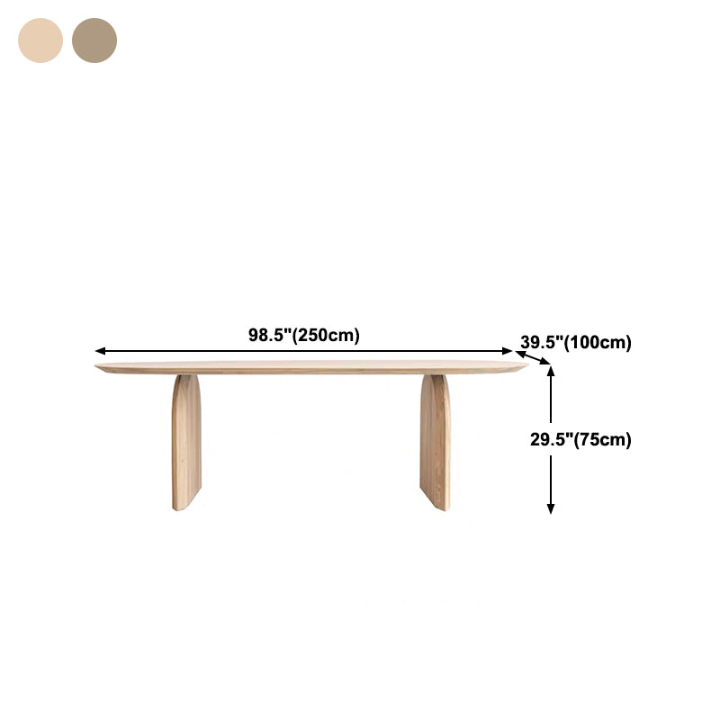Modern Solid Wood Table for Restaurant Oval Dining Table with Double Pedestal Clearhalo 'Dining Tables & Seating' 'Dining Tables' 'dining_table' 'furn' 'furn_dining_table' 'Furniture' 'furniture_dining_table' 'Kitchen & Dining Furniture' 'kitchen' 'kitchen_dining_table' 4808714