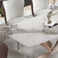 Luxury Sintered Stone Top Table Rectangle Dining Table with Pedestal Base Clearhalo 'Dining Tables & Seating' 'Dining Tables' 'dining_table' 'furn' 'furn_dining_table' 'Furniture' 'furniture_dining_table' 'Kitchen & Dining Furniture' 'kitchen' 'kitchen_dining_table' 4808722
