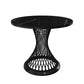 Traditional Luxury Round Stone Dining Table Pedestal Casual Dining Table 39.4"L x 39.4"W x 29.5"H Black Black Clearhalo 'Dining Tables & Seating' 'Dining Tables' 'dining_table' 'Furniture' 'furniture_dining_table' 'Kitchen & Dining Furniture' 'kitchen' 'kitchen_dining_table' 4808733