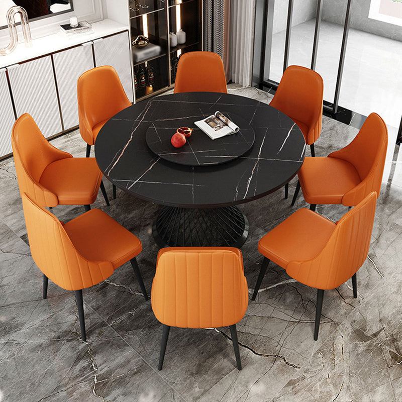 Traditional Luxury Round Stone Dining Table Pedestal Casual Dining Table Clearhalo 'Dining Tables & Seating' 'Dining Tables' 'dining_table' 'Furniture' 'furniture_dining_table' 'Kitchen & Dining Furniture' 'kitchen' 'kitchen_dining_table' 4808747