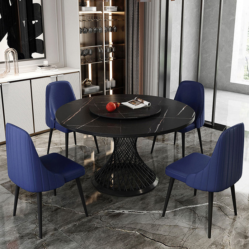 Traditional Luxury Round Stone Dining Table Pedestal Casual Dining Table Clearhalo 'Dining Tables & Seating' 'Dining Tables' 'dining_table' 'Furniture' 'furniture_dining_table' 'Kitchen & Dining Furniture' 'kitchen' 'kitchen_dining_table' 4808748