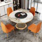 Traditional Luxury Round Stone Dining Table Pedestal Casual Dining Table Clearhalo 'Dining Tables & Seating' 'Dining Tables' 'dining_table' 'Furniture' 'furniture_dining_table' 'Kitchen & Dining Furniture' 'kitchen' 'kitchen_dining_table' 4808753