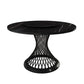 Traditional Luxury Round Stone Dining Table Pedestal Casual Dining Table 53.1"L x 53.1"W x 29.5"H Black Black Clearhalo 'Dining Tables & Seating' 'Dining Tables' 'dining_table' 'Furniture' 'furniture_dining_table' 'Kitchen & Dining Furniture' 'kitchen' 'kitchen_dining_table' 4808758