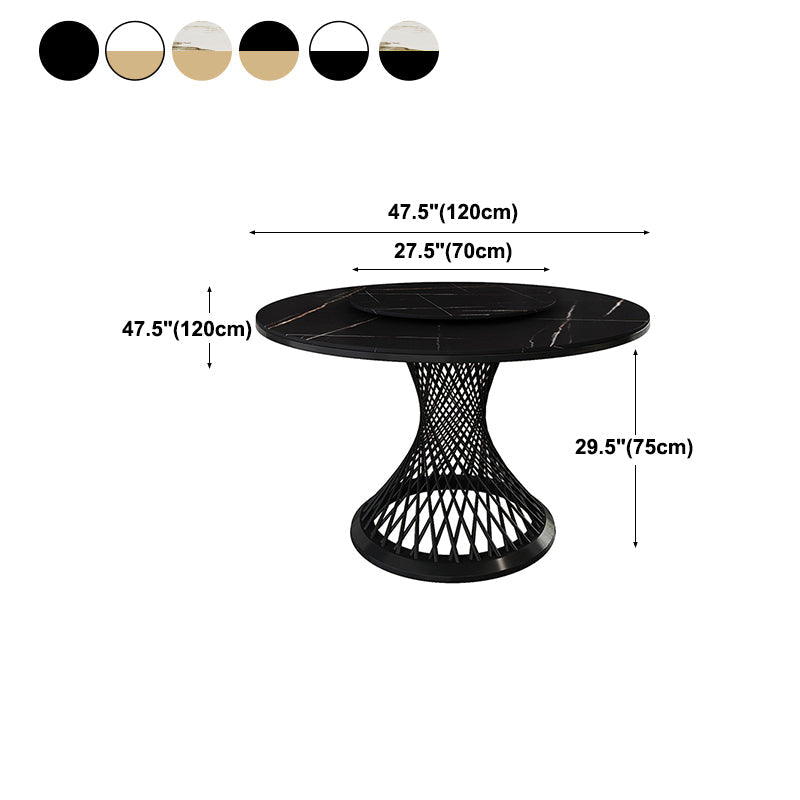Traditional Luxury Round Stone Dining Table Pedestal Casual Dining Table Clearhalo 'Dining Tables & Seating' 'Dining Tables' 'dining_table' 'Furniture' 'furniture_dining_table' 'Kitchen & Dining Furniture' 'kitchen' 'kitchen_dining_table' 4808760
