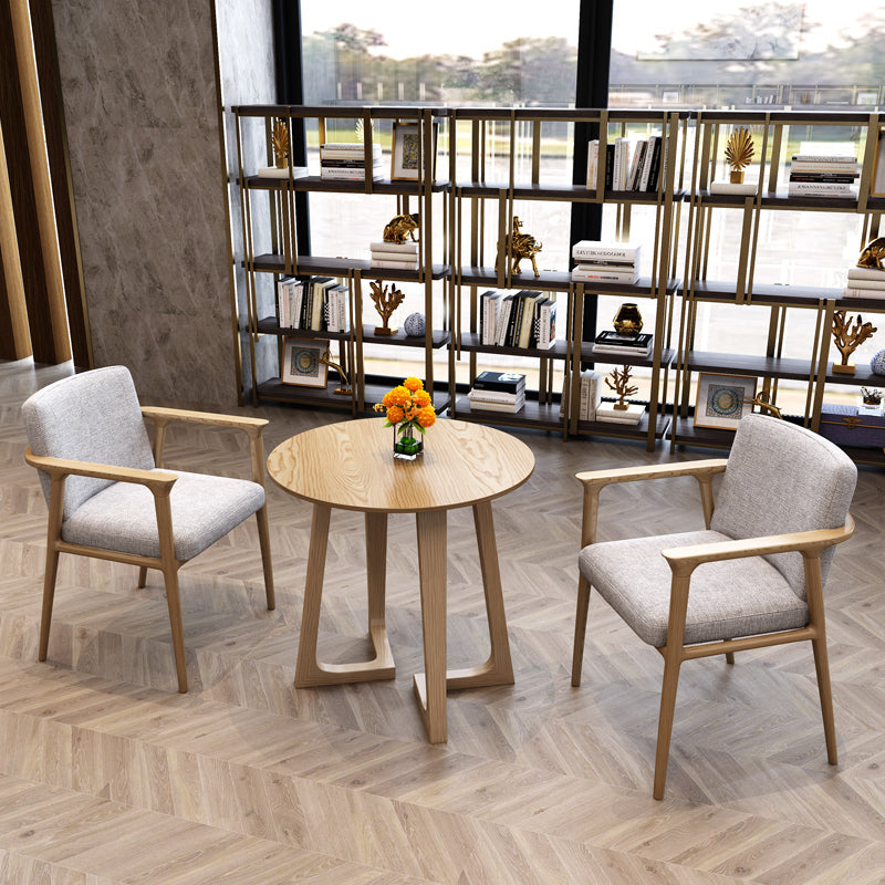 Modern Pine Solid Wood Dining Table Double Pedestal Dining Table for Dining Room Round Natural Clearhalo 'Dining Tables & Seating' 'Dining Tables' 'dining_table' 'furn' 'furn_dining_table' 'Furniture' 'furniture_dining_table' 'Kitchen & Dining Furniture' 'kitchen' 'kitchen_dining_table' 4808765