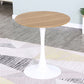 Contemporary Top Dining Table Round Dining Table with Pedestal Base Natural Without Chairs Clearhalo 'Dining Tables & Seating' 'Dining Tables' 'dining_table' 'furn' 'furn_dining_table' 'Furniture' 'furniture_dining_table' 'Kitchen & Dining Furniture' 'kitchen' 'kitchen_dining_table' 4808801