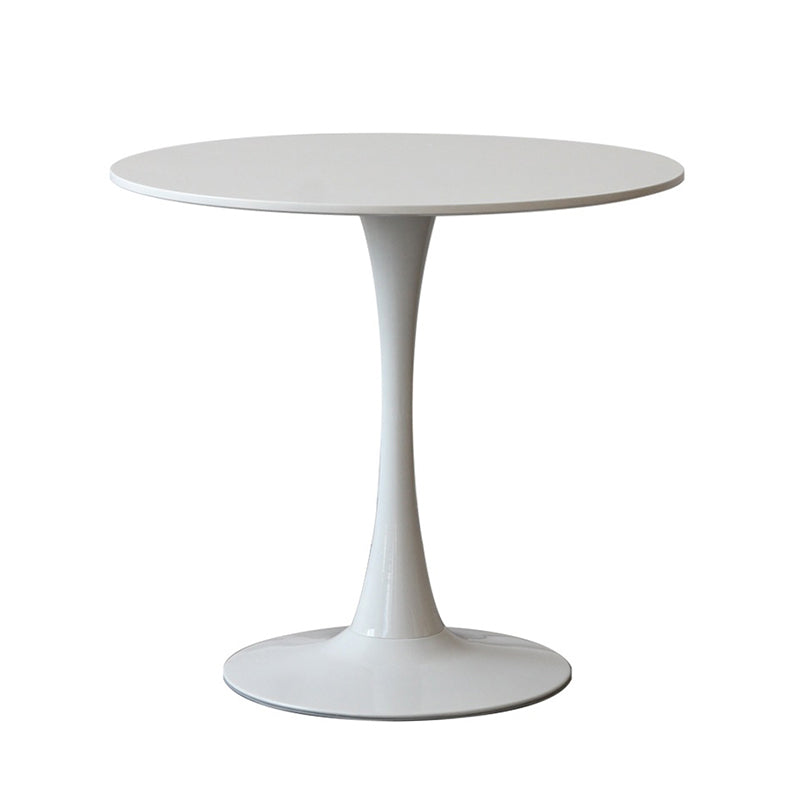 Contemporary Top Dining Table Round Dining Table with Pedestal Base White Without Chairs Clearhalo 'Dining Tables & Seating' 'Dining Tables' 'dining_table' 'furn' 'furn_dining_table' 'Furniture' 'furniture_dining_table' 'Kitchen & Dining Furniture' 'kitchen' 'kitchen_dining_table' 4808804