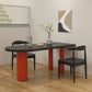 Simplicity Pine Restaurant Table Solid Wood Matte Finish 3 Legs Dining Table Black-Red 78.7"L x 31.5"W x 29.5"H Without Chairs Clearhalo 'Dining Tables & Seating' 'Dining Tables' 'dining_table' 'furn' 'furn_dining_table' 'Furniture' 'furniture_dining_table' 'Kitchen & Dining Furniture' 'kitchen' 'kitchen_dining_table' 4808841