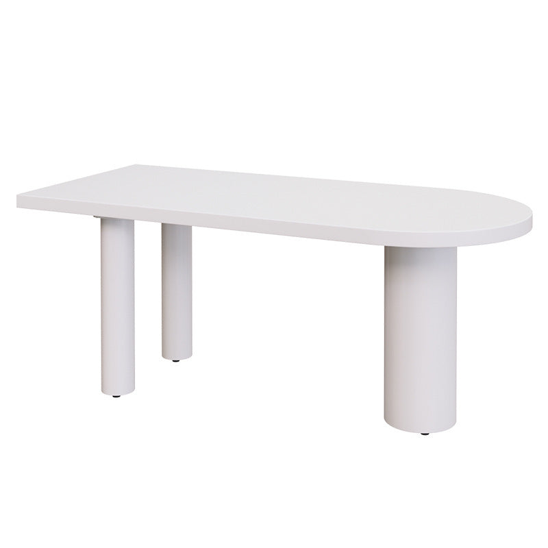 Simplicity Pine Restaurant Table Solid Wood Matte Finish 3 Legs Dining Table White Without Chairs Clearhalo 'Dining Tables & Seating' 'Dining Tables' 'dining_table' 'furn' 'furn_dining_table' 'Furniture' 'furniture_dining_table' 'Kitchen & Dining Furniture' 'kitchen' 'kitchen_dining_table' 4808842