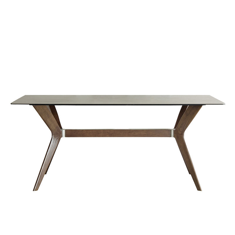 Medieval Modern Sintered Stone Top Dining Table Rectangle Kitchen Table with 4 Legs Gray Without Chairs Clearhalo 'Dining Tables & Seating' 'Dining Tables' 'dining_table' 'furn' 'furn_dining_table' 'Furniture' 'furniture_dining_table' 'Kitchen & Dining Furniture' 'kitchen' 'kitchen_dining_table' 4808861