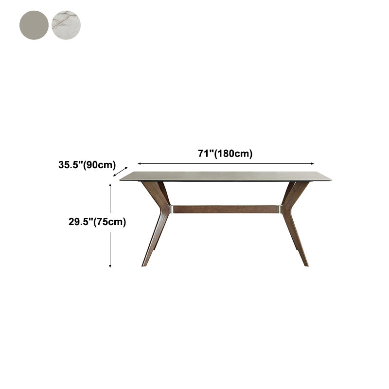 Medieval Modern Sintered Stone Top Dining Table Rectangle Kitchen Table with 4 Legs Clearhalo 'Dining Tables & Seating' 'Dining Tables' 'dining_table' 'furn' 'furn_dining_table' 'Furniture' 'furniture_dining_table' 'Kitchen & Dining Furniture' 'kitchen' 'kitchen_dining_table' 4808874