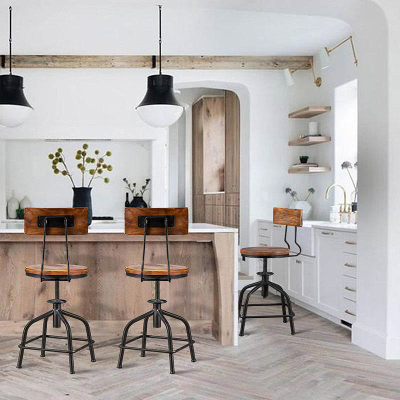 Industrial Dining Chair Adjustable Height Chair with Metal Legs Clearhalo 'Dining Chairs' 'Dining Tables & Seating' 'dining_chair' 'furn' 'furn_dining_chair' 'Furniture' 'furniture_dining_chair' 'Kitchen & Dining Furniture' 4808889