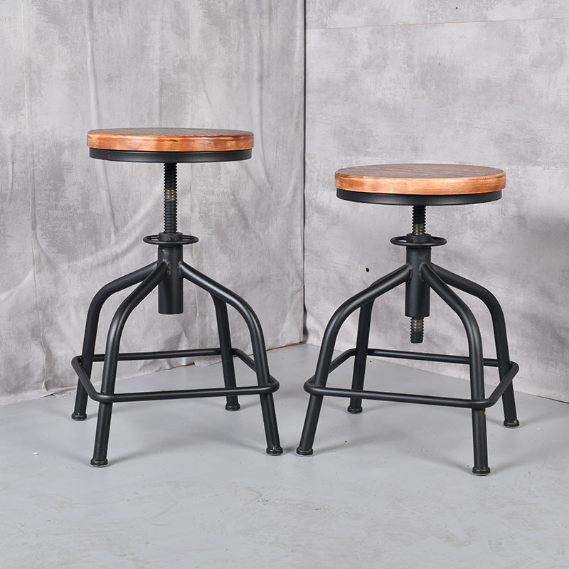 Industrial Dining Chair Adjustable Height Chair with Metal Legs Clearhalo 'Dining Chairs' 'Dining Tables & Seating' 'dining_chair' 'furn' 'furn_dining_chair' 'Furniture' 'furniture_dining_chair' 'Kitchen & Dining Furniture' 4808890