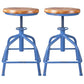 Industrial Dining Chair Adjustable Height Chair with Metal Legs Wood Blue Backless Clearhalo 'Dining Chairs' 'Dining Tables & Seating' 'dining_chair' 'furn' 'furn_dining_chair' 'Furniture' 'furniture_dining_chair' 'Kitchen & Dining Furniture' 4808894