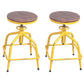 Industrial Dining Chair Adjustable Height Chair with Metal Legs Wood Yellow Backless Clearhalo 'Dining Chairs' 'Dining Tables & Seating' 'dining_chair' 'furn' 'furn_dining_chair' 'Furniture' 'furniture_dining_chair' 'Kitchen & Dining Furniture' 4808897