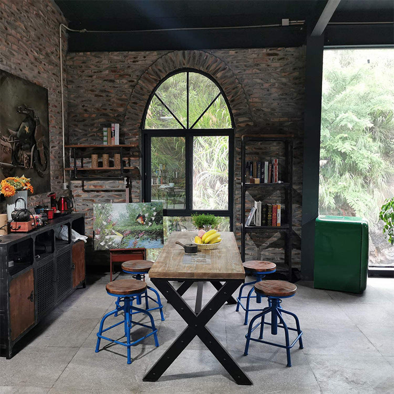 Industrial Dining Chair Adjustable Height Chair with Metal Legs Clearhalo 'Dining Chairs' 'Dining Tables & Seating' 'dining_chair' 'furn' 'furn_dining_chair' 'Furniture' 'furniture_dining_chair' 'Kitchen & Dining Furniture' 4808901