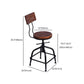 Industrial Dining Chair Adjustable Height Chair with Metal Legs Clearhalo 'Dining Chairs' 'Dining Tables & Seating' 'dining_chair' 'furn' 'furn_dining_chair' 'Furniture' 'furniture_dining_chair' 'Kitchen & Dining Furniture' 4808905
