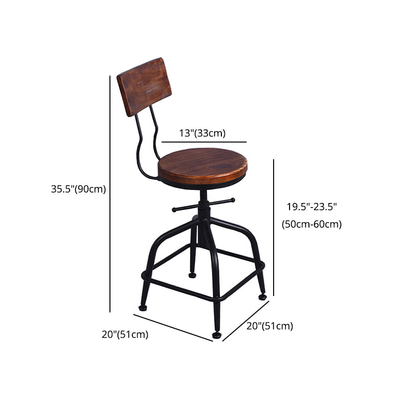 Industrial Dining Chair Adjustable Height Chair with Metal Legs Clearhalo 'Dining Chairs' 'Dining Tables & Seating' 'dining_chair' 'furn' 'furn_dining_chair' 'Furniture' 'furniture_dining_chair' 'Kitchen & Dining Furniture' 4808905