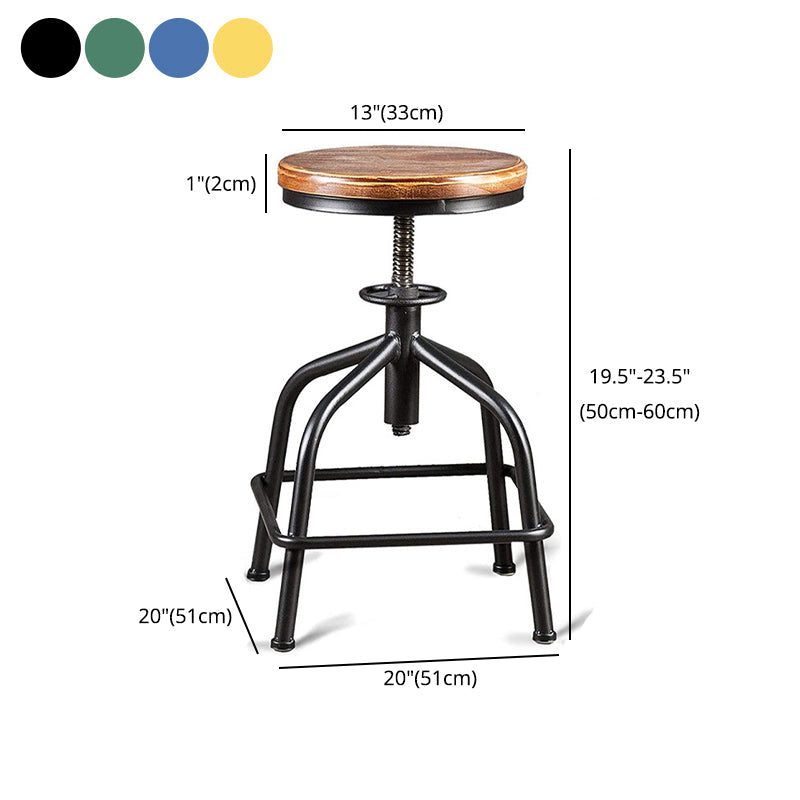 Industrial Dining Chair Adjustable Height Chair with Metal Legs Clearhalo 'Dining Chairs' 'Dining Tables & Seating' 'dining_chair' 'furn' 'furn_dining_chair' 'Furniture' 'furniture_dining_chair' 'Kitchen & Dining Furniture' 4808906