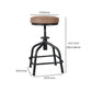 Industrial Dining Chair Adjustable Height Chair with Metal Legs Clearhalo 'Dining Chairs' 'Dining Tables & Seating' 'dining_chair' 'furn' 'furn_dining_chair' 'Furniture' 'furniture_dining_chair' 'Kitchen & Dining Furniture' 4808907