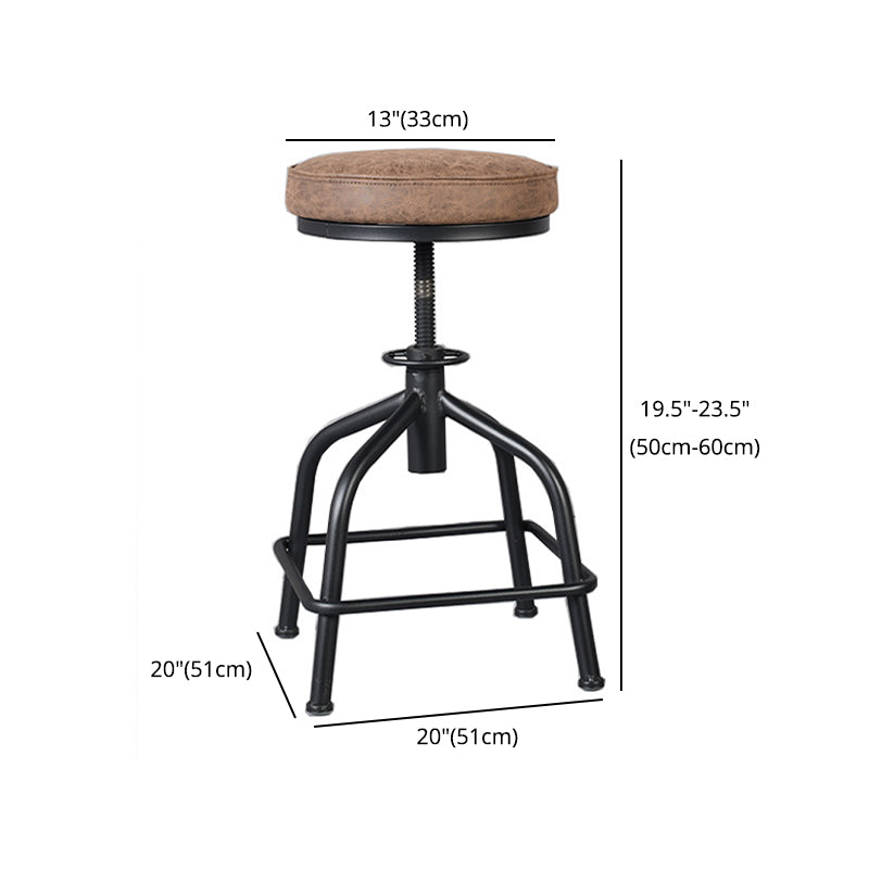 Industrial Dining Chair Adjustable Height Chair with Metal Legs Clearhalo 'Dining Chairs' 'Dining Tables & Seating' 'dining_chair' 'furn' 'furn_dining_chair' 'Furniture' 'furniture_dining_chair' 'Kitchen & Dining Furniture' 4808907
