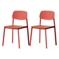Nordic Style Open Back Dining Side Chair for Home Plastic Dining Armless Chair Red 2 Piece Set Clearhalo 'Dining Chairs' 'Dining Tables & Seating' 'dining_chair' 'furn' 'furn_dining_chair' 'Furniture' 'furniture_dining_chair' 'Kitchen & Dining Furniture' 4808910