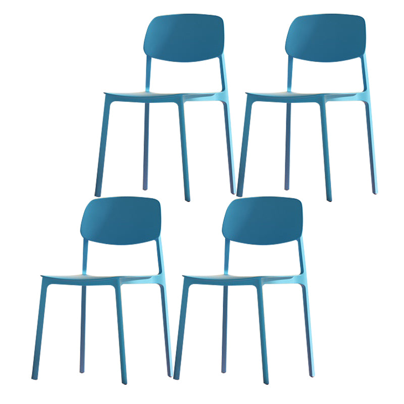 Nordic Style Open Back Dining Side Chair for Home Plastic Dining Armless Chair Blue 4 Piece Set Clearhalo 'Dining Chairs' 'Dining Tables & Seating' 'dining_chair' 'furn' 'furn_dining_chair' 'Furniture' 'furniture_dining_chair' 'Kitchen & Dining Furniture' 4808918